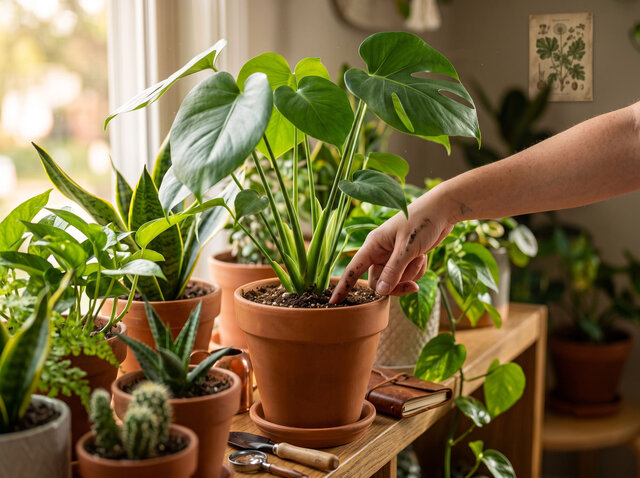 آبیاری صحیح گیاه آپارتمانی با آب‌پاش