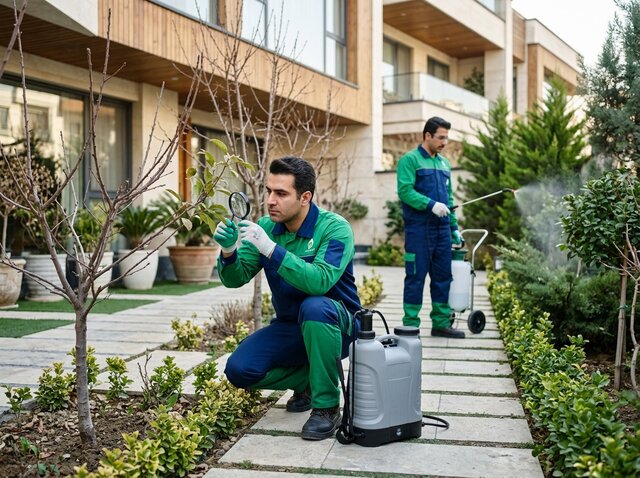 سمپاشی تخصصی درختان توسط کارشناس آلاسبز